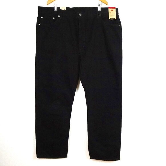 Levi's 505 Straight Leg Jeans Big Men's Size 48x34 Black Denim Cotton